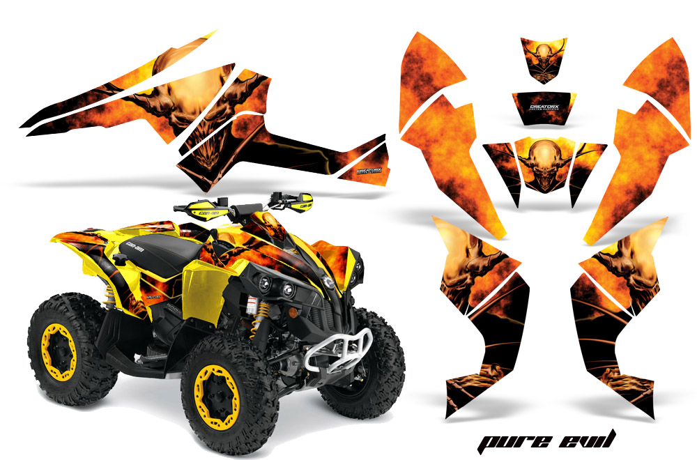 Can-Am Renegade 800 Graphics Kit Pure Evil Yellow